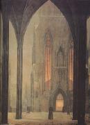 Oehme, Ernst Ferdinand Cathedral in Winter (mk10) oil on canvas